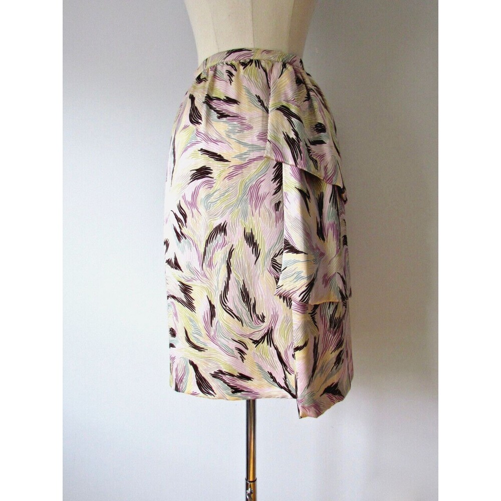 Missoni Silk Skirt Pastel Sz 40 4 Scarf Accent Runway As seen on Hollywood Star - Picture 2 of 16